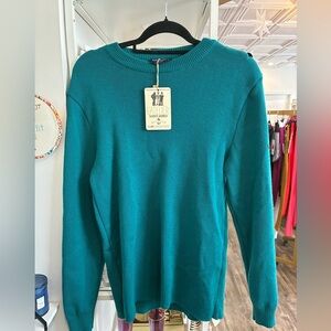 L'Atelier Saint James crewneck sweater in a teal or turquoise color NWT